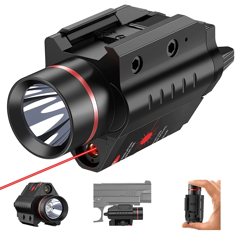 

Led Weapon Light with Red/Green Laser combo Flashlight Laser Sight for 20mm Rail Pistol Handgun Rifle Airsoft gun light