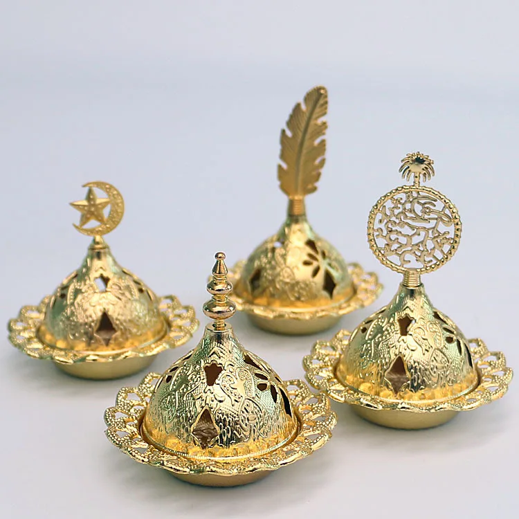 

Mini Portable Golden Tower Incense Burner Incense Set Small Metal Incense Burner
