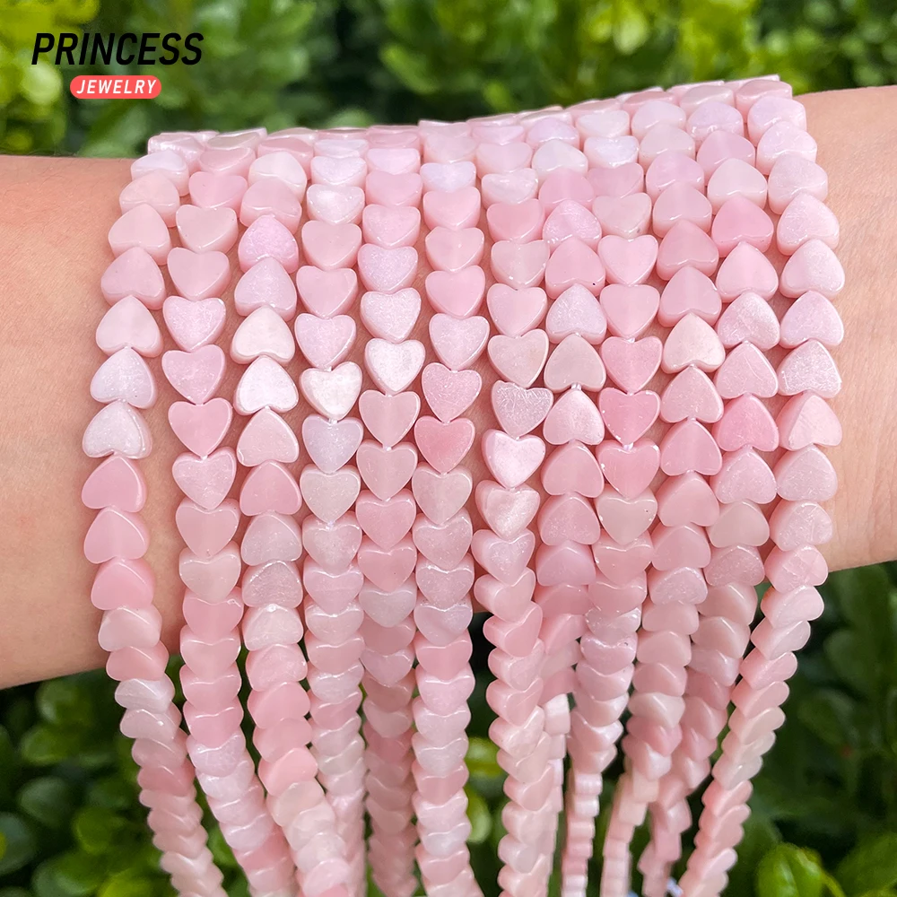 A +++ натуральный 6 мм китайский розовый опал бусины в форме сердца свободные из