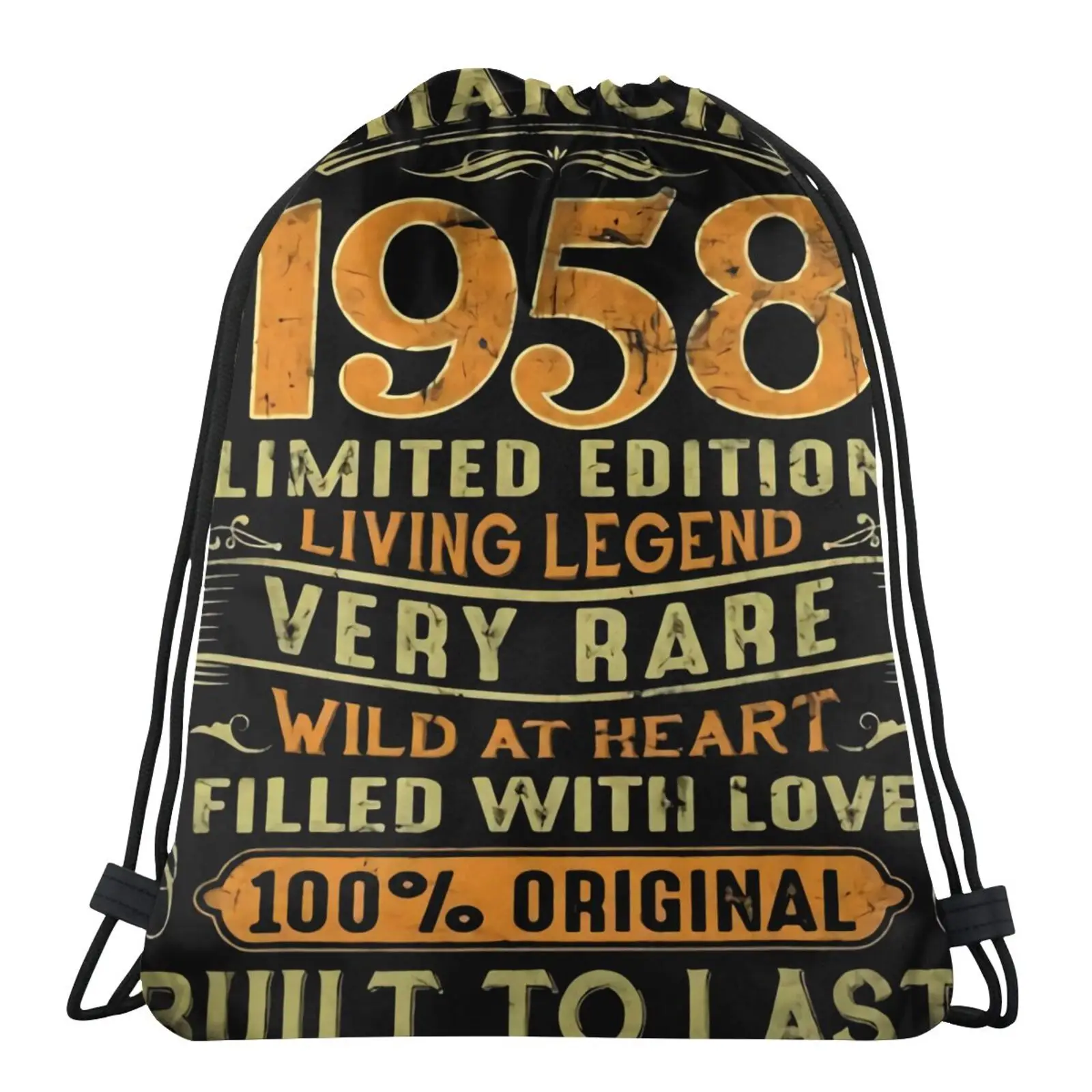 

63 Years Old March 1958 63Rd Bag Gothic Style Drawstring Bags Child Sports Bag Women Backpack Gothic Shoes Suitcases Bags-Bags