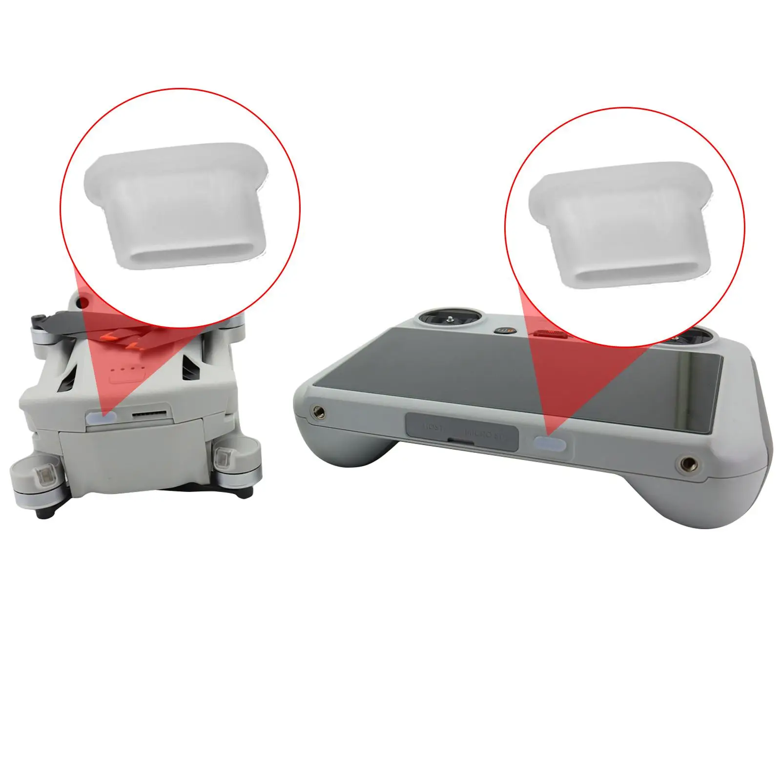 1Pair For DJI Mini 3 PRO Dust Plug RC/RC-N1 Battery Plug For DJI Mini3 Pro Charging Port Dust Plug Moisture-proof Protection