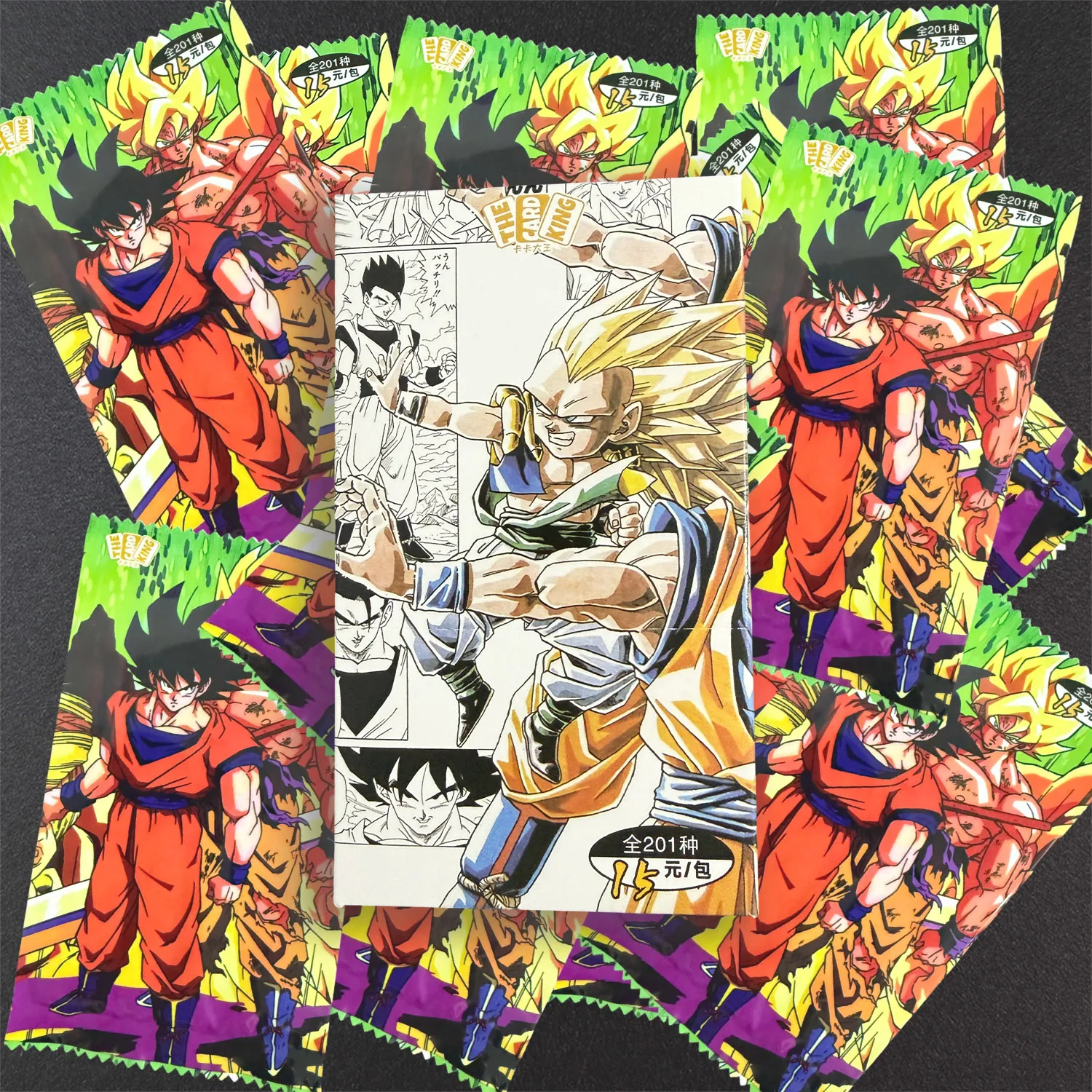 Фото Набор из 1 коробки: Коллекционные карточки в стиле комиксов Dragon Ball (Сон Гоку, Гогета, Вегито, Вегета, Сон Гохан) — случайные карточки для игры и коллекционирования, игрушка №1