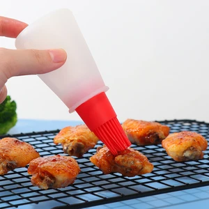 New Portable Oil Bottle Barbecue Brush Silicone Kitchen BBQ Cooking Tool Baking Pancake Barbecue Camping Accessories Gadgets