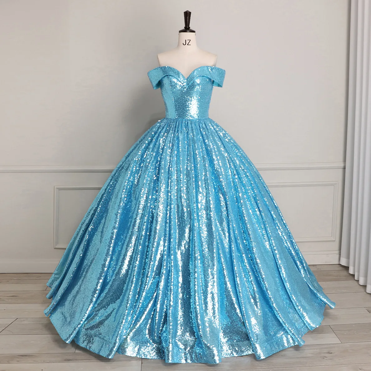 Новое изысканное платье Quinceanera 2024 блестящие блестки вечернее с открытыми плечами