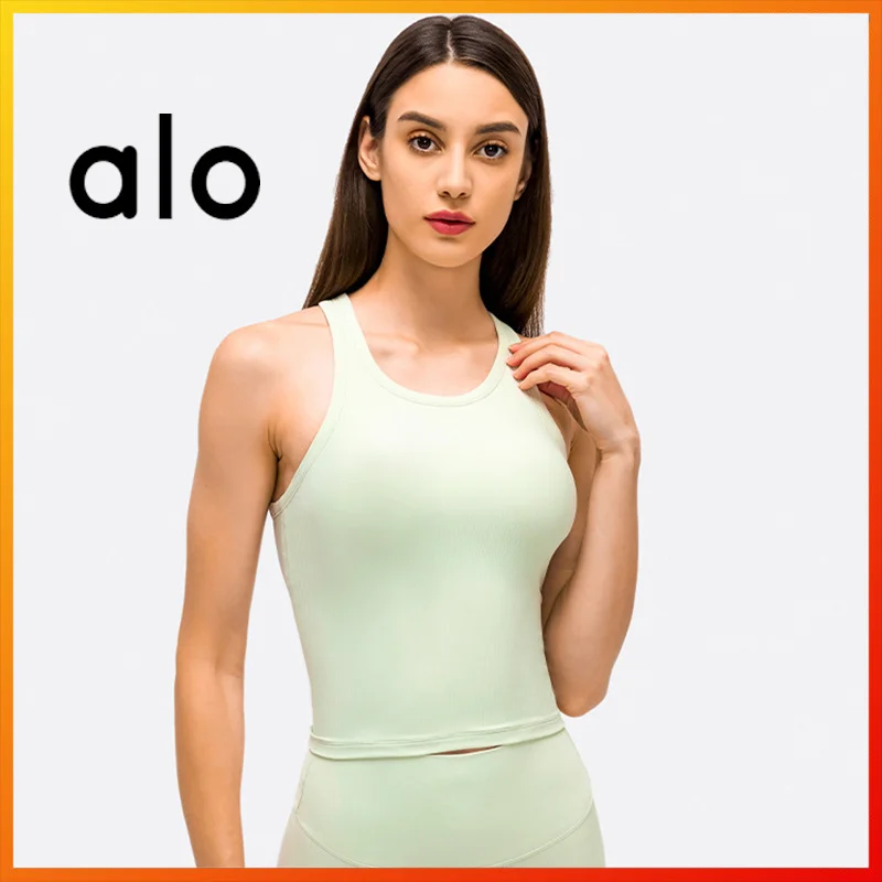 

Alo Yoga 2021 Summer New Women's Sports Vest Sexy 7-color Breathable Wicking Tops Leisure Fitness Sports Running Stretch Tops
