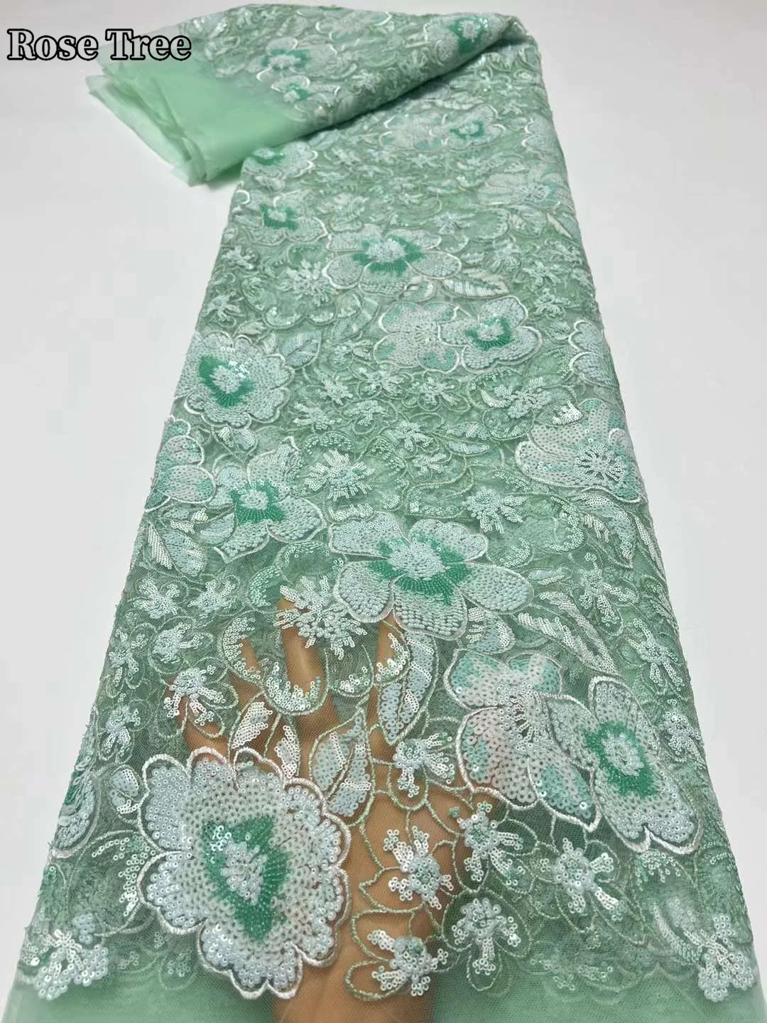 Новейшая африканская кружевная ткань с блестками 2024 Высококачественная