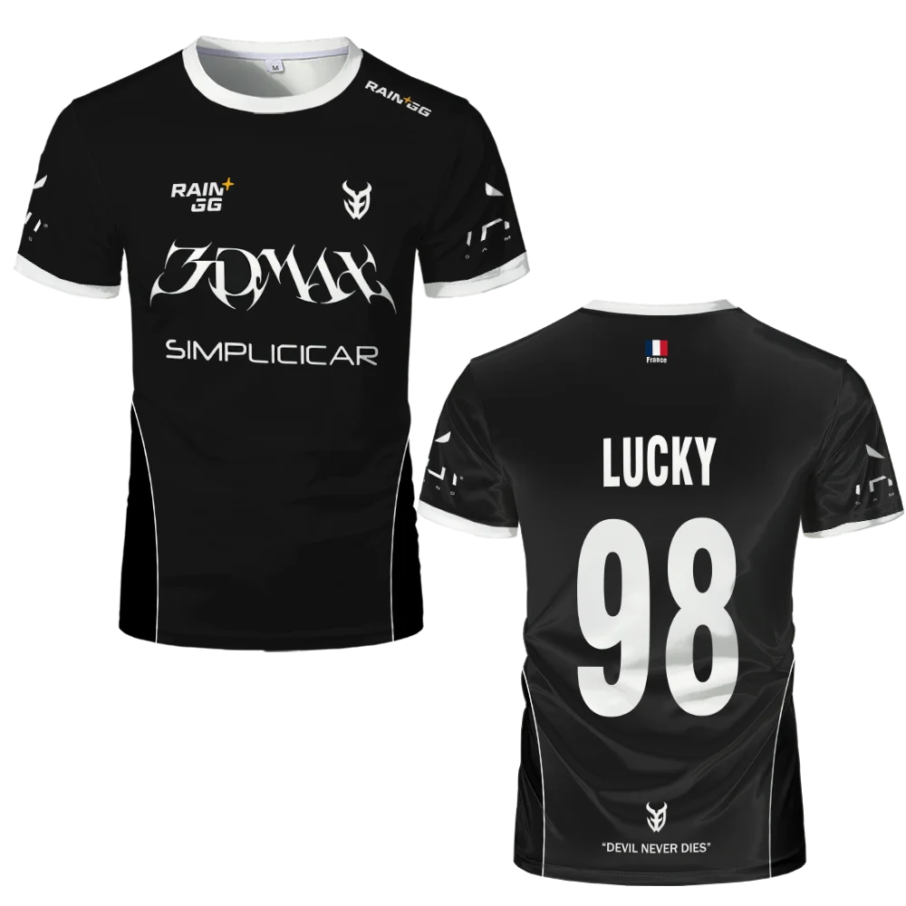 Фото 3DMAX Esports Team 2025 Униформа CS2 Pro League Дышащие тренировочные майки с короткими рукавами Мужская спортивная футболка с круглым вырезом Молодежные топы №5
