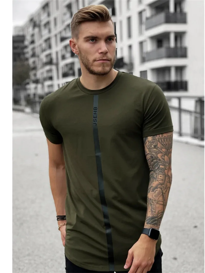 

2022 Summer Men's Cotton Silk Short Sleeve T-Shirt, Gym Bodybuilding Fitness Sweat Absorbing T-Shirt Outdoor Daily T-Shirt Men