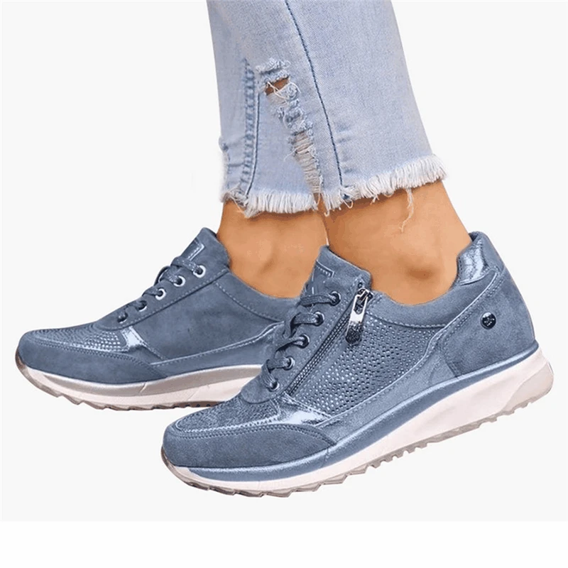 

Кроссовки женские на платформе, повседневная обувь на шнуровке, на молнии, золотистые