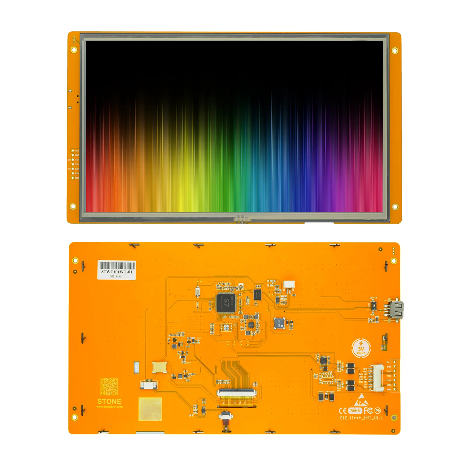 SCBRHMI 10.1 inch HMI Smart LCD Display Module with Touch Panel + Program + Uart Port for Industry Control