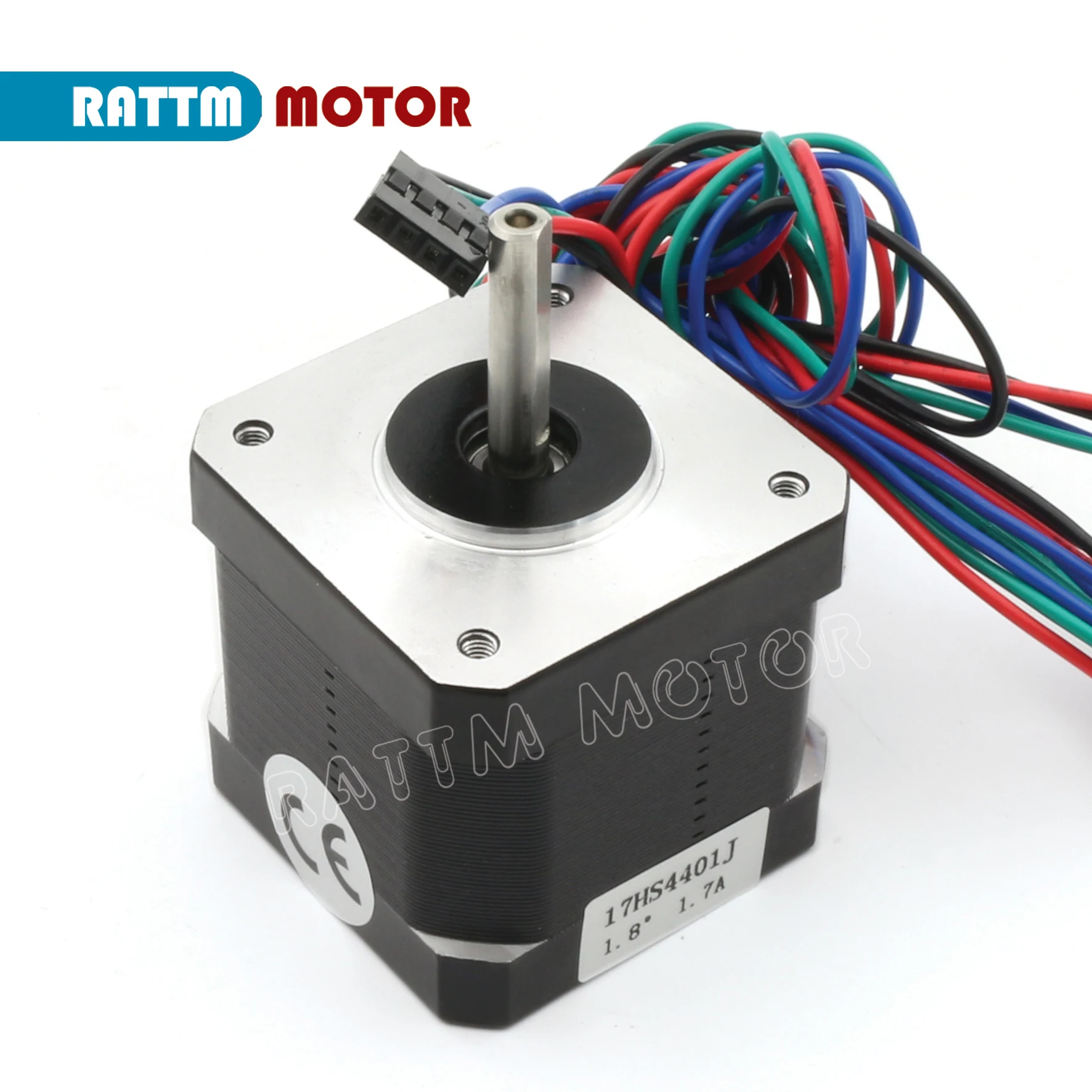 Шаговый электродвигатель 17HS4401J Nema17 1 7a/40 мм/78oz-in для ЧПУ 3D-принтера с проводным