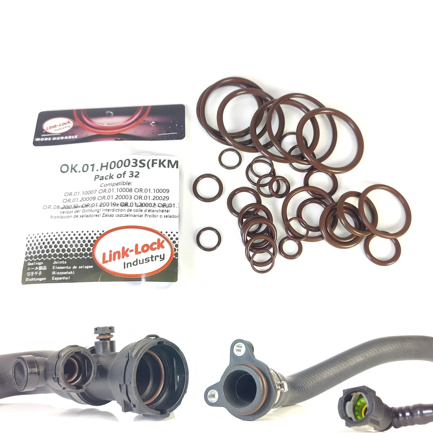 

32 шт. FKM Viton OK.01.H0003S труба охлаждающей жидкости двигателя/комплект уплотнительных колец для водяного шланга 11537590575 07141696931 11427590576 для BMW N55 F10 F11