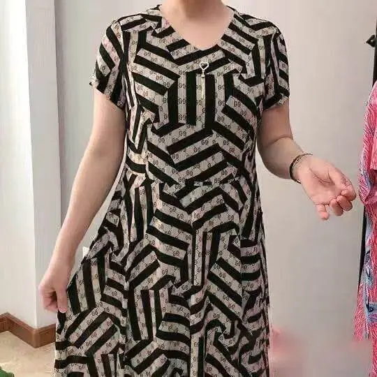 Новая летняя одежда для мам эластичное платье из ледяного шелка с боковыми