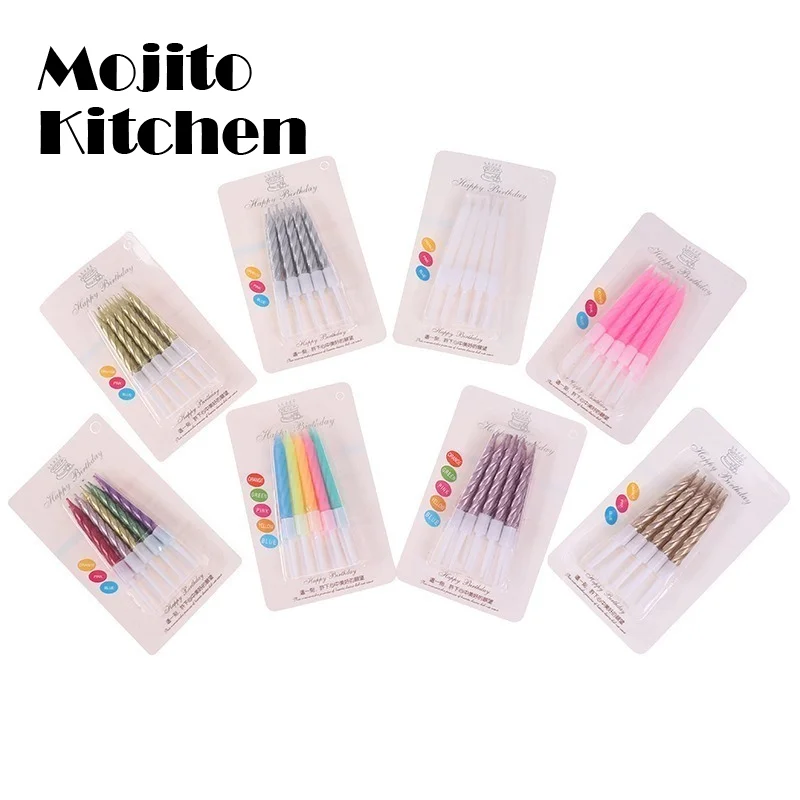 10 шт./компл. цветные свечи для дня рождения с подставкой торта товары