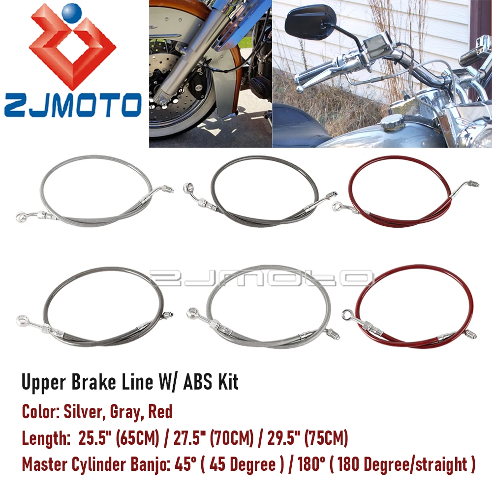 

Brake Line Oil Hose Tube w/ ABS Controller Master Cylinder Banjo Adapter For Harley Softail Sport Glide Standard Breakout 18-23