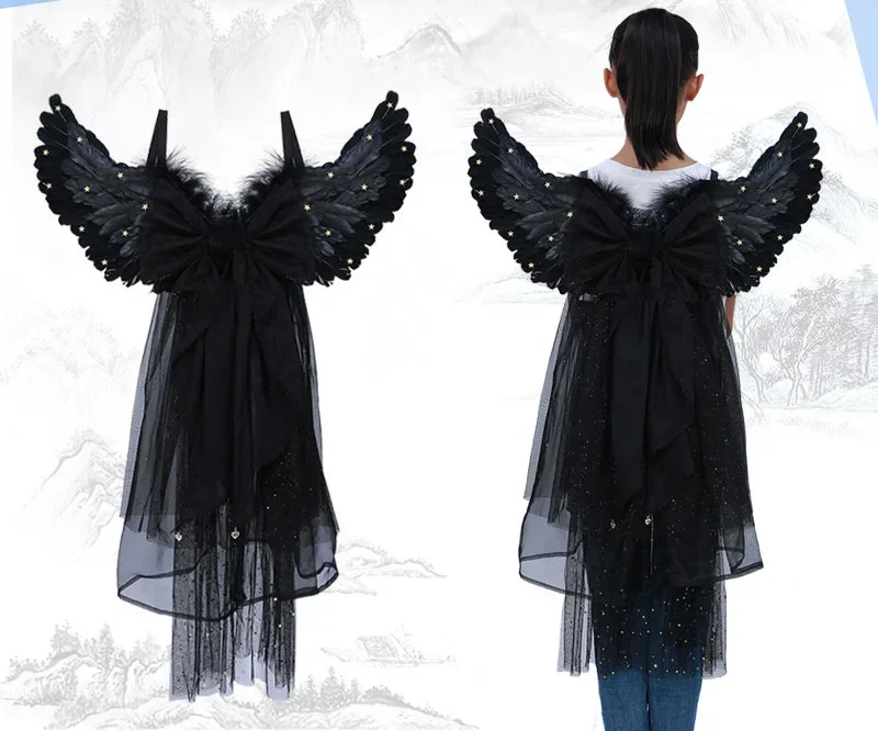 Детская фатиновая Фата со шлейфом нарядное платье с бантом для Хэллоуина свадьбы