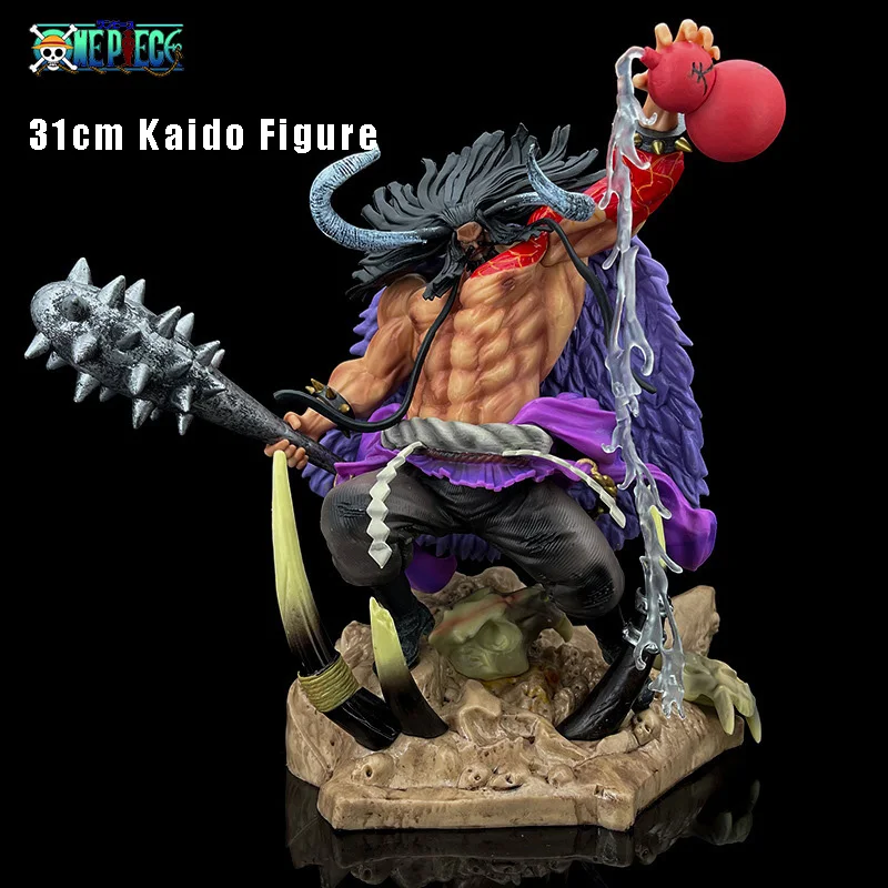 

31cm Oversized One Piece Black Pearl Kaido Sky Jug Kaido Battle Simple Version Kaido Boxed Figures Kaido Figure Kawaii Kids Toys