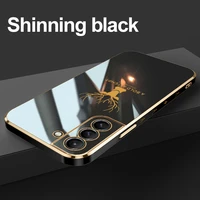 luxury christmas deer plating silicone phone case for samsung galaxy s22 s21 s20 fe s10 plus note 20 10 5g ultra thin soft cover
