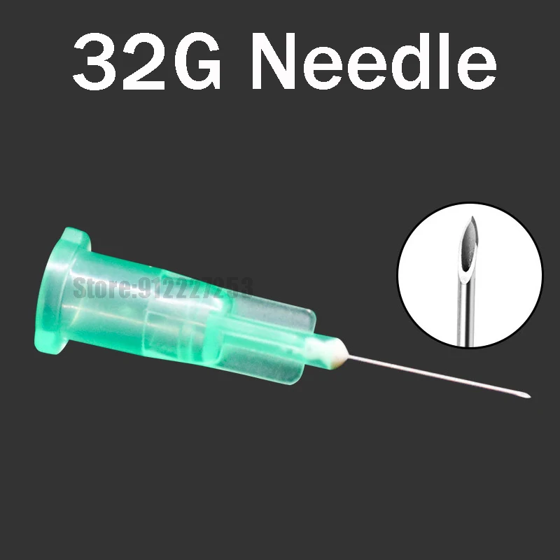 

20pcs needle Piercing Transparent Syringe Injection glue Clear Tip Cap For Pharmaceutical 32G 34G injection needle 32G 4mm 13mm