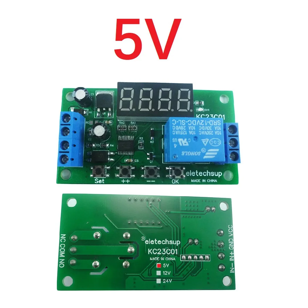 

KC23C01 DC 5V 12V 24V Delay Relay Module 1-Channel Multifunction Pulse Counter Switch Adjustable Timer Delay On/Off Relay Module