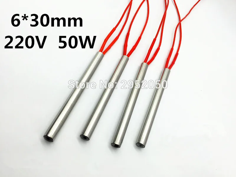 

Free shipping Makerb/Reprap/Mendel Heating Tube Reprap 5pcs 220V 50W Ceramic Cartridge Heater for HotEnd J-Head 6*30mm 220V50W