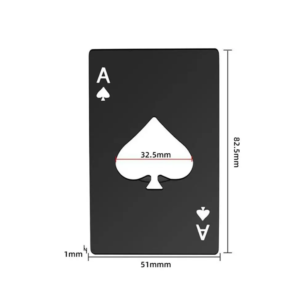 

Открывалка для бутылок из нержавеющей стали, размер кредитной карты, лопата, металлический инструмент для открытия вина, креативный серебристый/черный