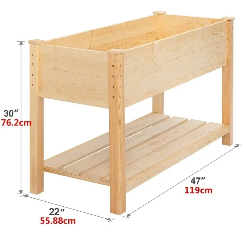 Кама de jardín madera de abeto de 47x22x30, resistente a la putredad, Patio trasero, flores cultivo (art.: 3920cc800cd46) - 3920cc800cd46