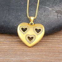 nidin fashion gold plated love heart pendant for women long chain choker necklace valentines day gift jewelry accessories