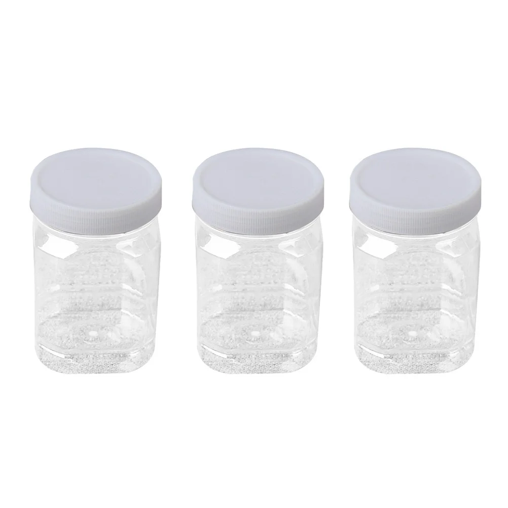 

12 Pcs Honey Containers Transparent Plastic Bottle Clear Beverage Containers Storage Container Lid Glass Jars Food Storage Jars