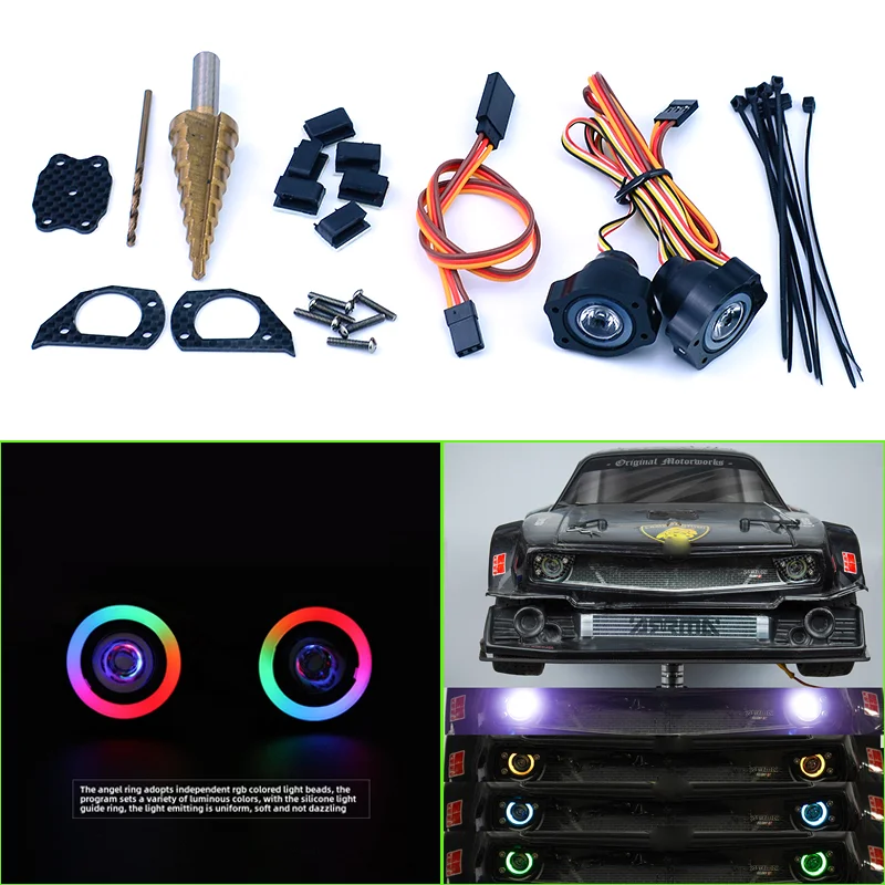 Фото Светодиодные имитационные фары Angel Eye Lamp Rc Car для 1/7 ARRMA FELONY 6S BLX Street Bash All-Road Muscle Car INFRACTION V2 Car №1