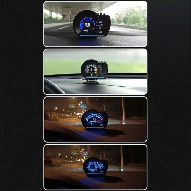 Фото Умный проекционный дисплей (HUD) для автомобиля: OBD II+GPS, высокоточный спидометр, устранение кодов неисправностей OBD, безопасное вождение №2