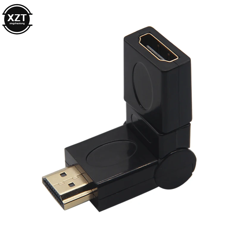 kompatybilny z HDMI kabel przejściowy męski na żeński Mini konwerter wielokątowy obrotowy o 360 stopni 1080P HD do złącza TV PC