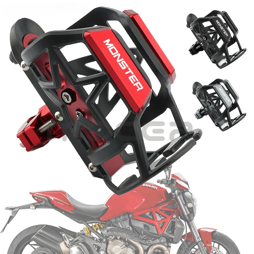 For Ducati Monster 797 600 Motorcycle Supplies Drink Stand Water Bottle Cage Cup Holder Objects Accessory Universal Mount Parts