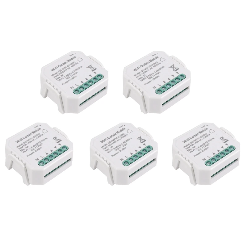 

5X Tuya Smart Life Wifi Curtain Switch Module For Roller Shutter Electric Motor Google Home Alexa Echo Smart Home