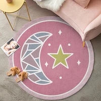 for household comfortable wear resistant printed decoration rug anti slip home decor carpet bedroom bedside round area home