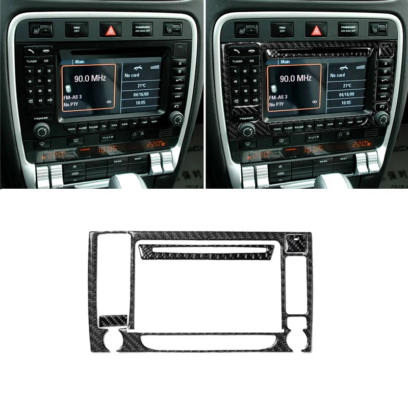 

Carbon Fiber Sticker For Porsche Cayenne Sport SUV 2003-2010 Navigation Panel Trim Strip Car Interior Decorative Accessories