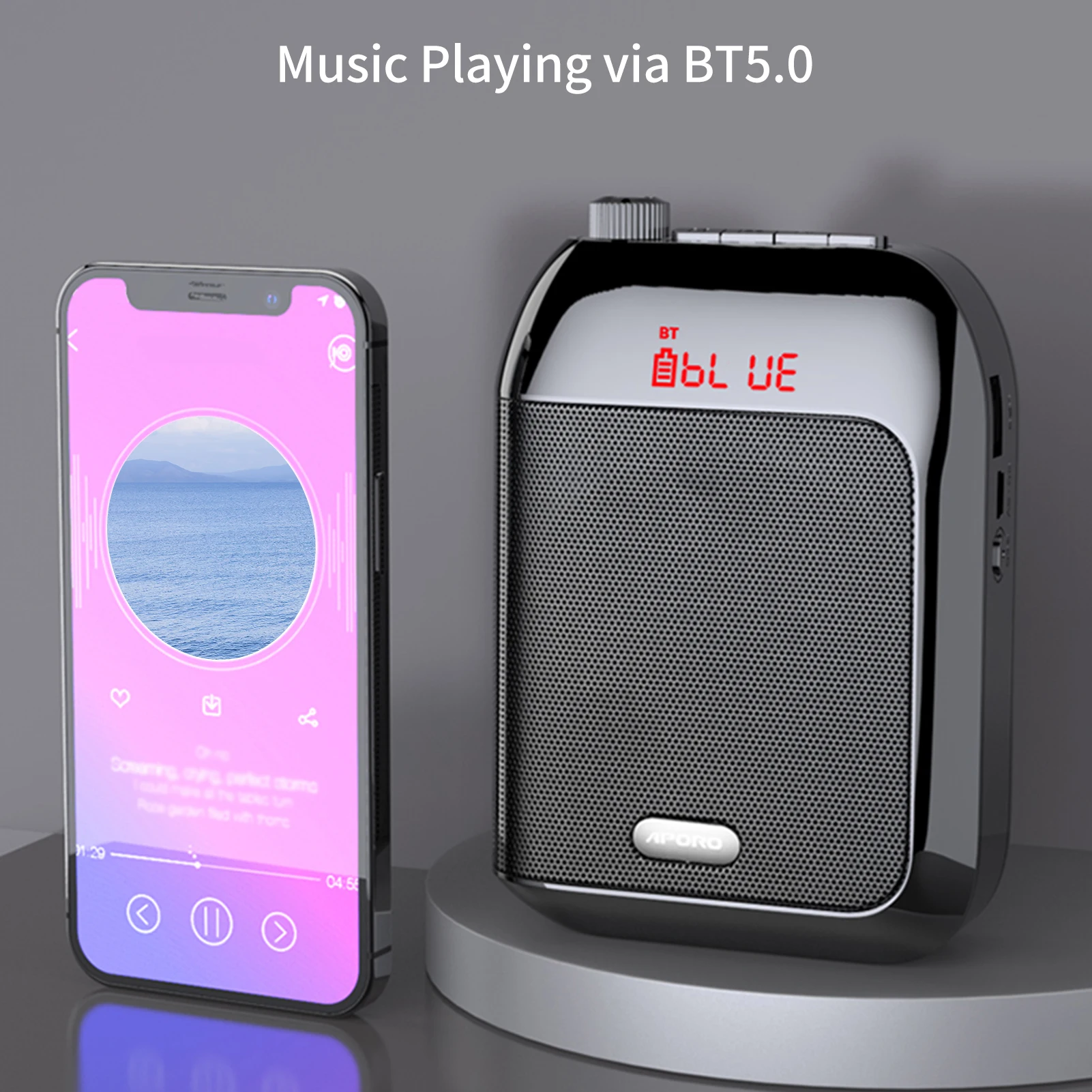 Портативный Усилитель громкоговорителя с микрофоном гарнитура поясом