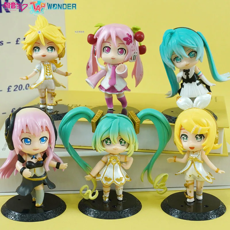 

10cm 6 Q Version Hatsune Miku Doll Pvc Model Anime Action Figure Machine Twisted Egg Kawaii Cute Toys Wholesale Girl Boy Gifts