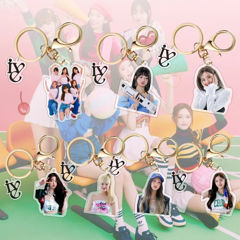 

Kpop Ive Photos Keychains Cute IVE New Album Key Chain Charms Keyring for Keys Bags Kpop Girls Group Idol Accessories Fans Gift