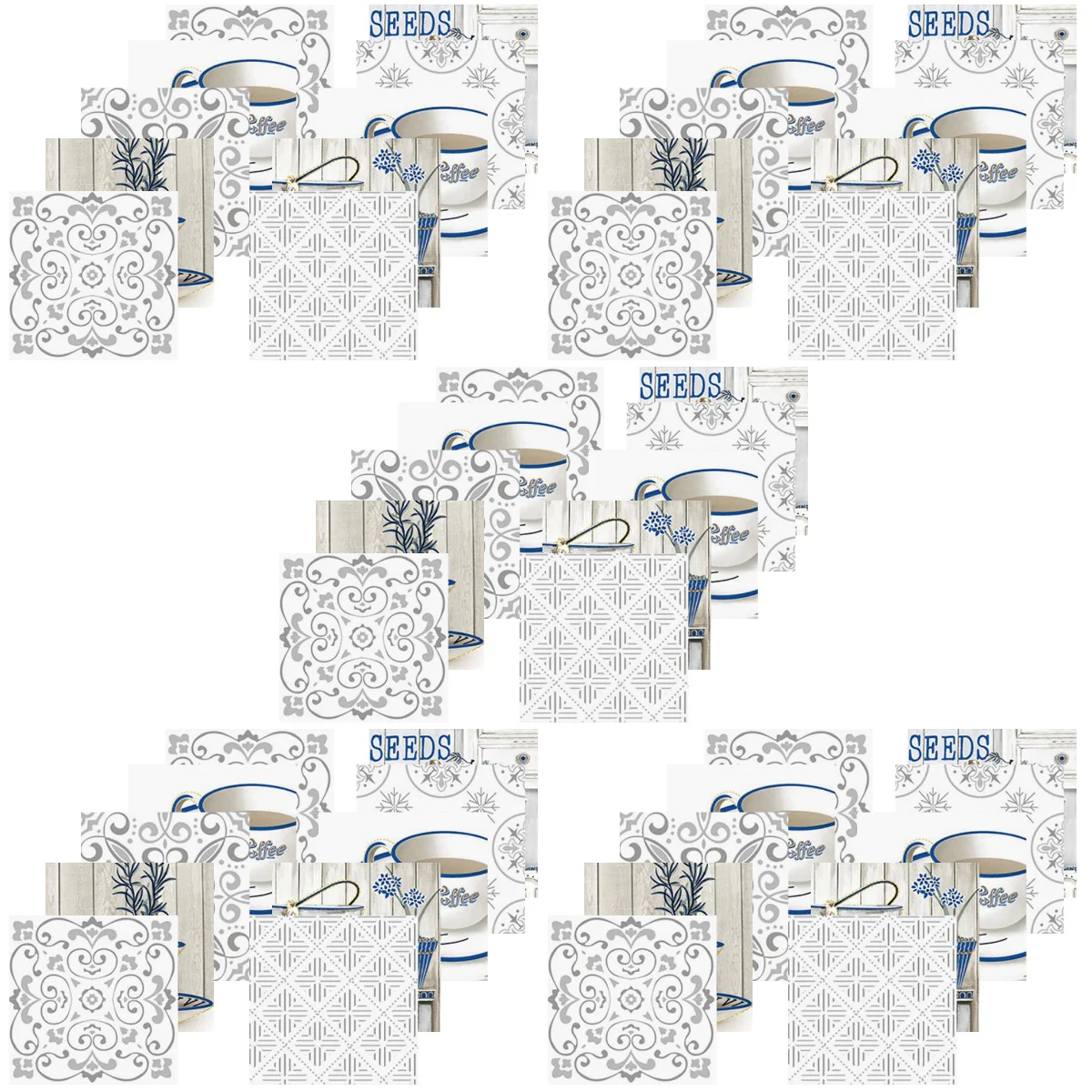 

50 Vintage Tile Stickers Tile Decals Kitchen Decorative Tile Stickers Wall Stickers