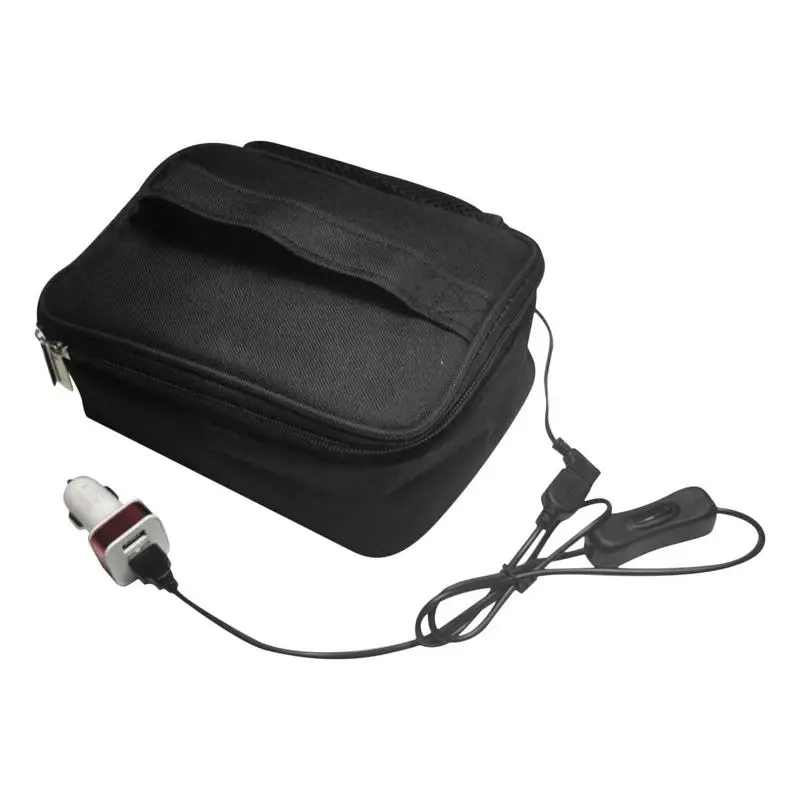 

USB Powered Food Warmer Kids Heated Lunch Bag Car Lunch Bag Container Portable 2-in-1 Heated And Insulated Bag For Car