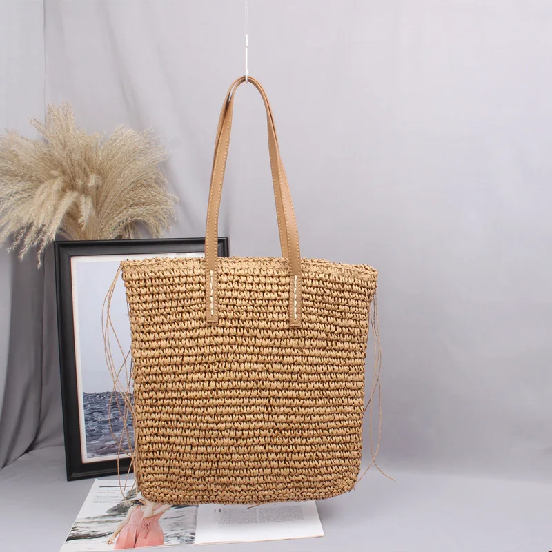 Large Capacity Straw Woven Tote Bag for Ladies