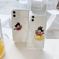bandai creative cartoon dragon ball cute son goku clear silicone phone case for iphone xs max xr 11 12 13mini 13 pro max case