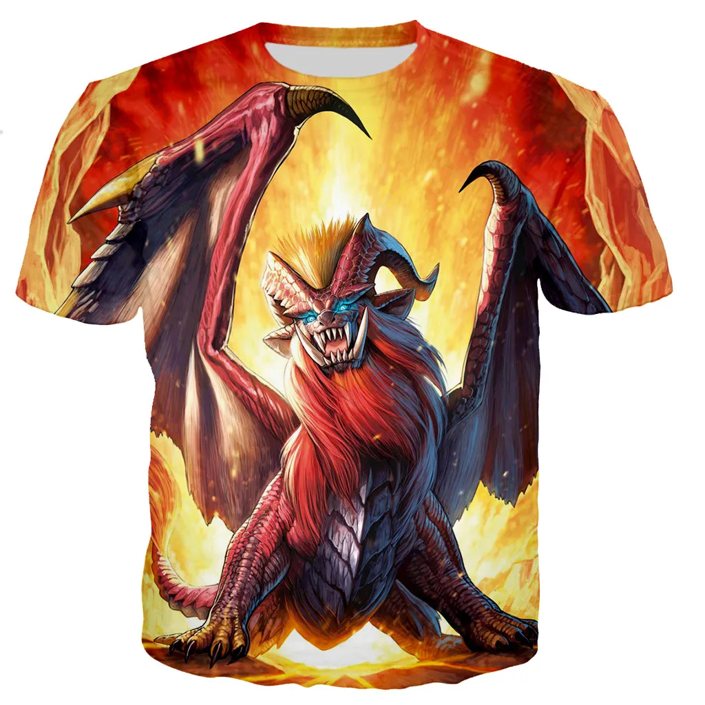 

2023 Hot Sale Game Monster Hunter 3D Printed T-shirts Summer Men Women New Fashion Cool T Shirts Streetwear Oversize Casual Tops