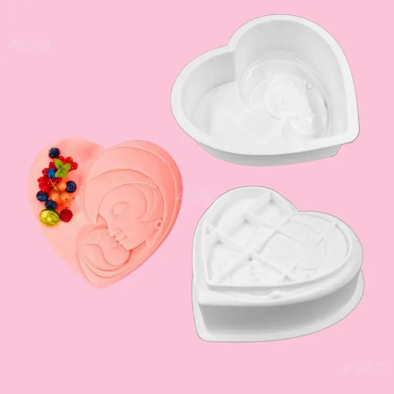 

Birthday Cake Mu Si Mold French Dessert Mothers Day Modern Minimalist Diy Cake Baking Heart Mold Mousse Mold Diy Baked Dessert