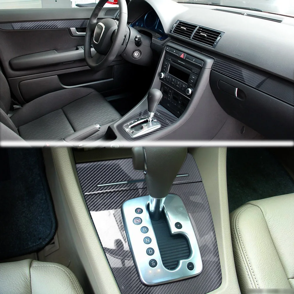 Для Audi A4 B6 B7 2002-2008 5D углеродное волокно узор внутренняя отделка DIY наклейки