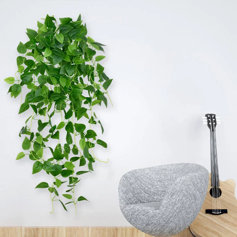Искусственные зеленые листья плюща 100 см Висячие растения ветки настенные