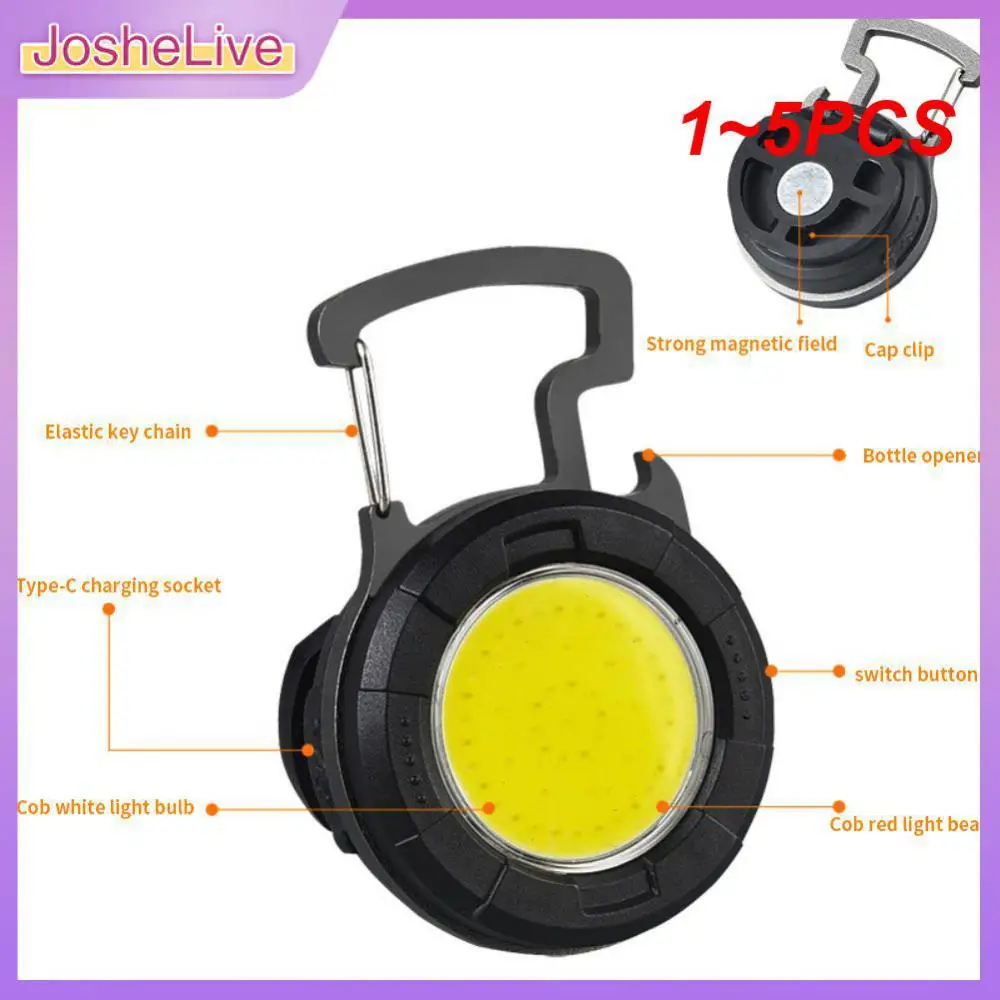 

1~5PCS New Mini Lantern Mutifuction Portable LED Flashlight Pocket Work Light Outdoor Camping Fishing Climbing Keychain Light
