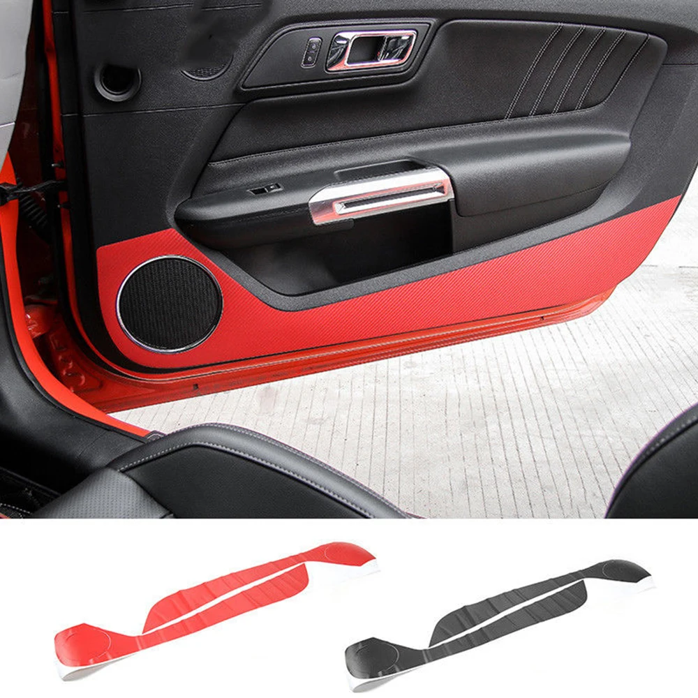 

Car Inner Door Side Anti-Kick Carbon Fiber Style Sticker For Ford Mustang 2015 2016 2017 2018 2019 2020 2021 2022