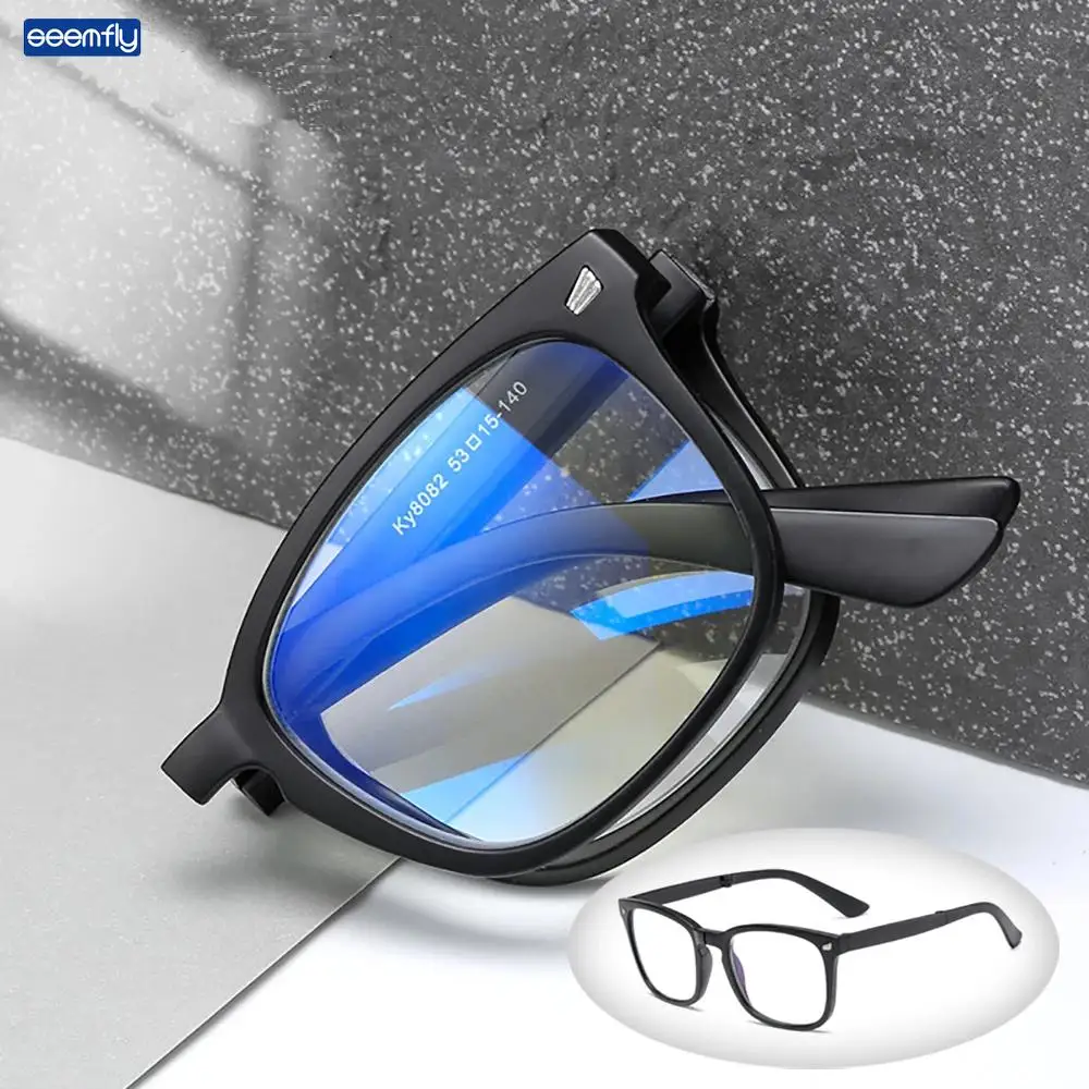 

Seemfly Progressive Multi-focal Reading Glasses Foldable Anti-blue Light Retro Zoom Presbyopia Eyeglasses Diopters +1.0 to +4.0